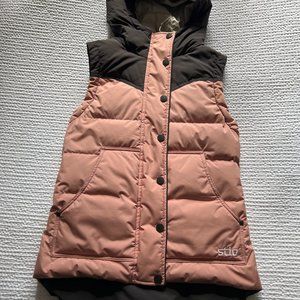 Stio Hooded Pink/Grey Vest- XS